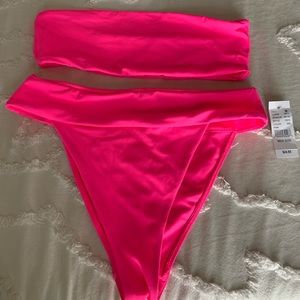 High Waisted Bandeau Bikini